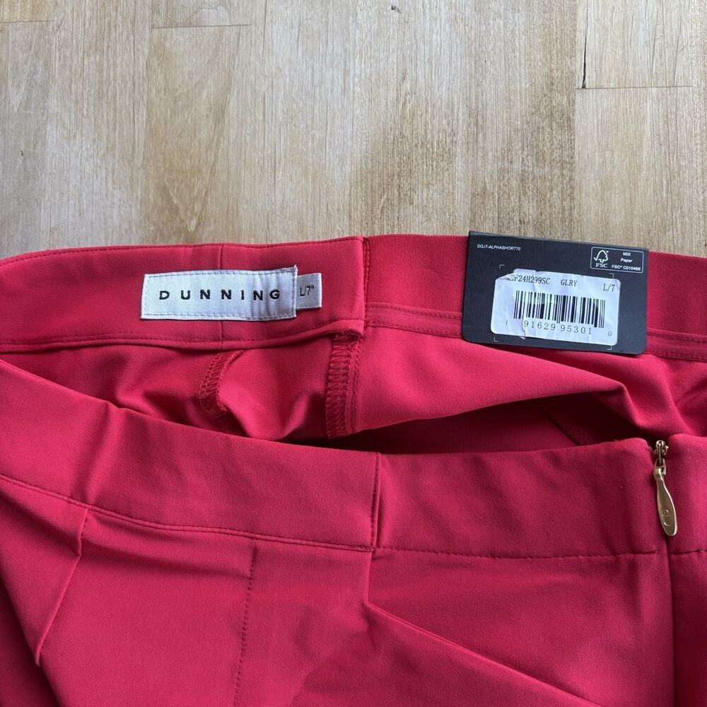 Dunning Womens USA Golf Short 7” Pull-On Sport Stretch Woven Large Red MSRP $98 - Picture 5 of 7